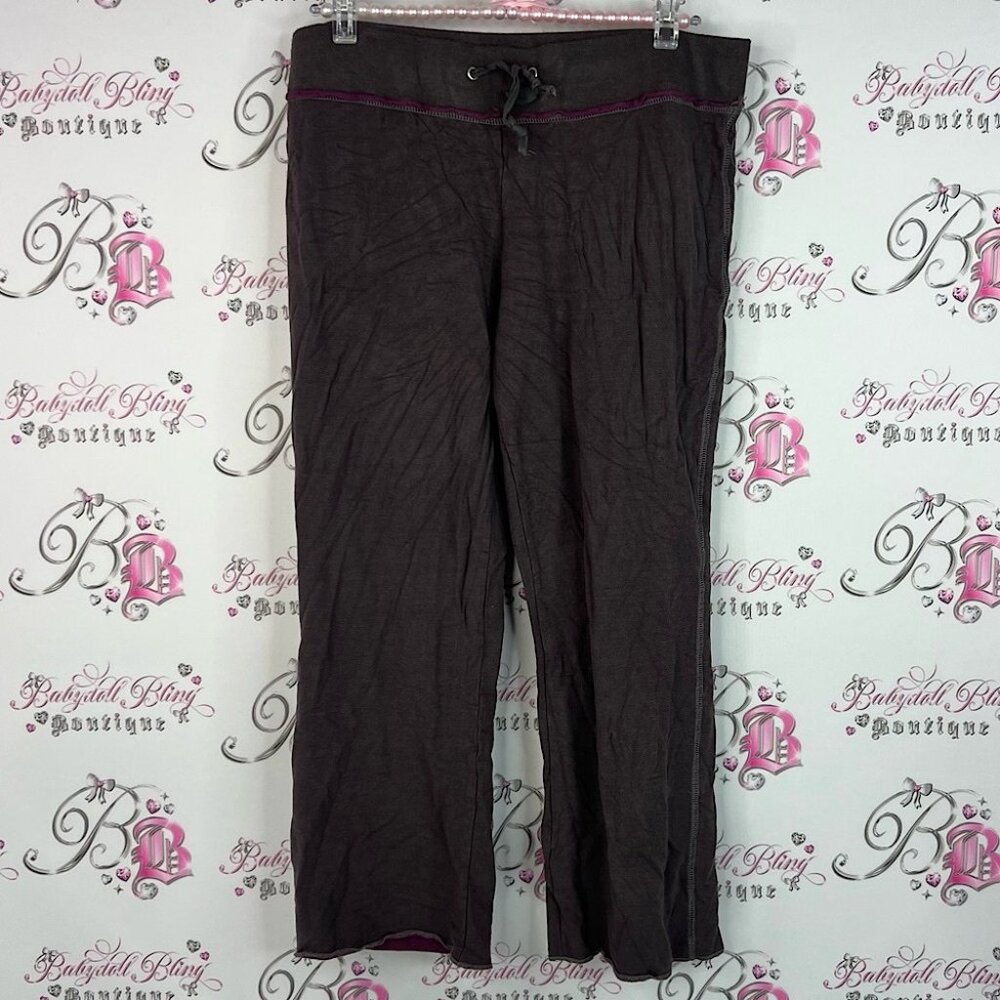 Elita Eco Fashion crop capri pants bamboo pocket on back Purple Pants